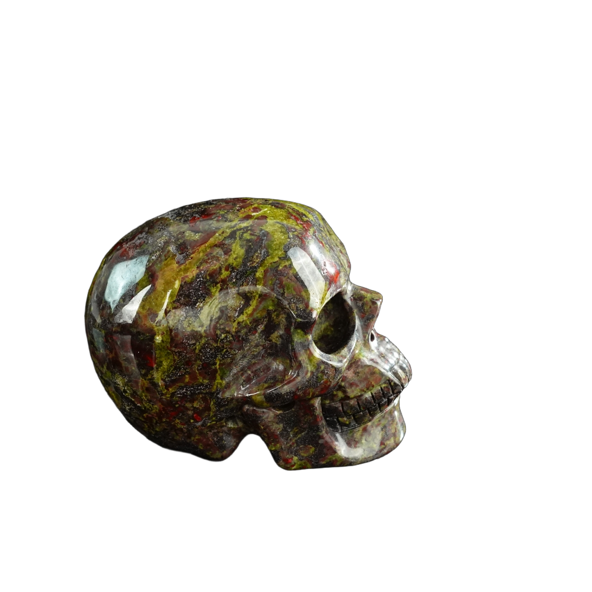 3.0" Dragon Blood Jasper Crystal Skull Carving - Unique Piece #DB06