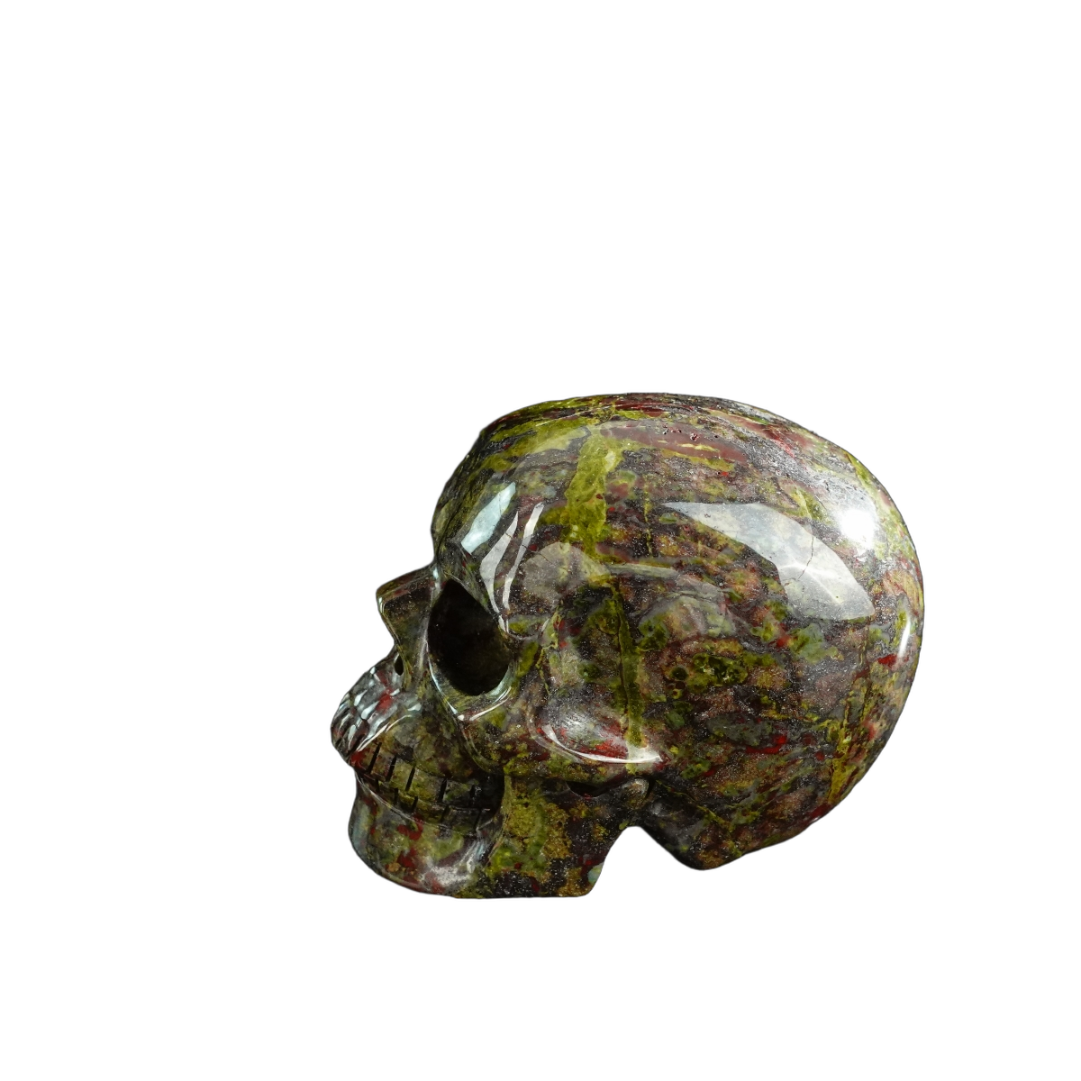 3.0" Dragon Blood Jasper Crystal Skull Carving - Unique Piece #DB06