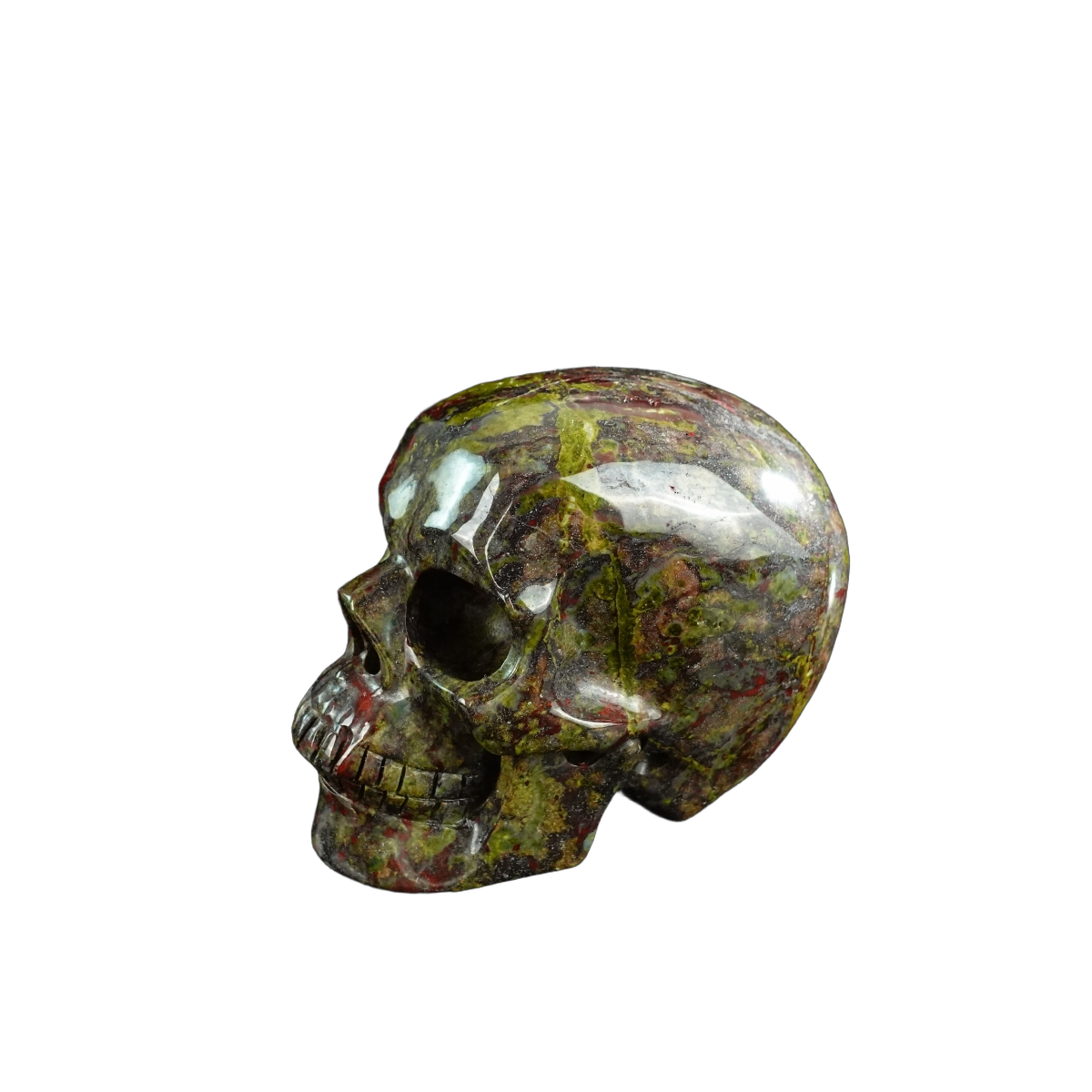 3.0" Dragon Blood Jasper Crystal Skull Carving - Unique Piece #DB06