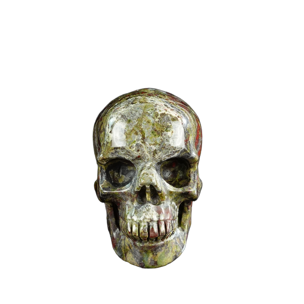 3.0" Dragon Blood Jasper Crystal Skull Carving - Unique Piece #DB08