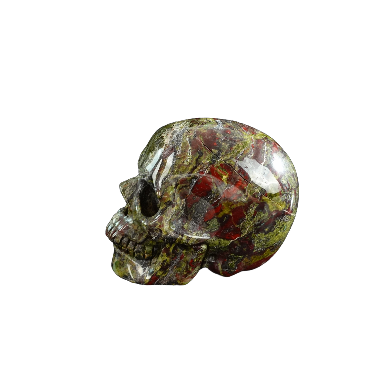 3.0" Dragon Blood Jasper Crystal Skull Carving - Unique Piece #DB08
