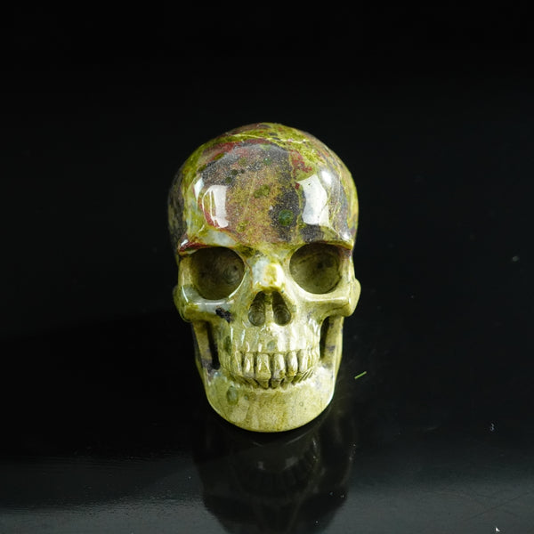 3.0" Dragon Blood Jasper Crystal Skull Carving - Unique Piece #DB09