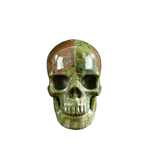 3.0" Dragon Blood Jasper Crystal Skull Carving - Unique Piece #DB10