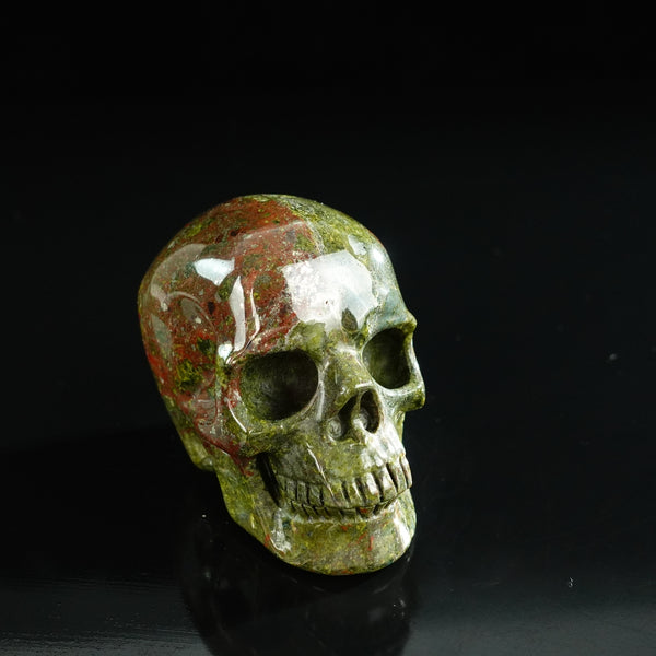 3.0" Dragon Blood Jasper Crystal Skull Carving - Unique Piece #DB10 - alternate view