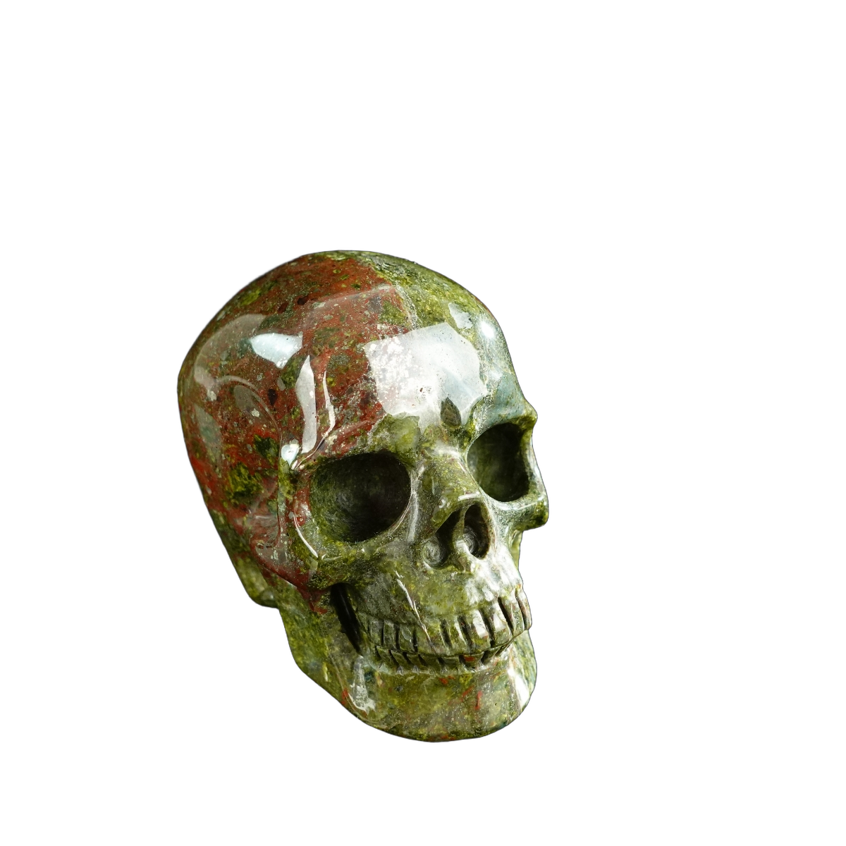 3.0" Dragon Blood Jasper Crystal Skull Carving - Unique Piece #DB10