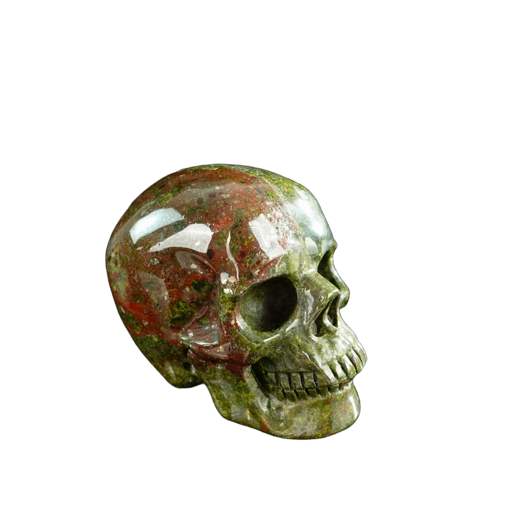 3.0" Dragon Blood Jasper Crystal Skull Carving - Unique Piece #DB10