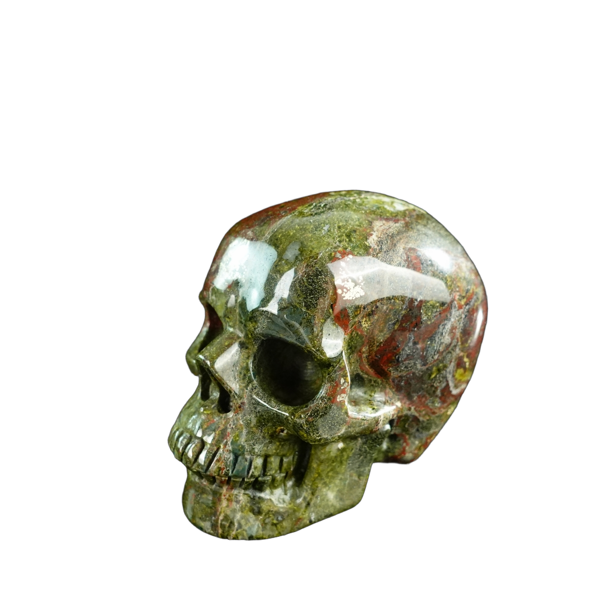 3.0" Dragon Blood Jasper Crystal Skull Carving - Unique Piece #DB10