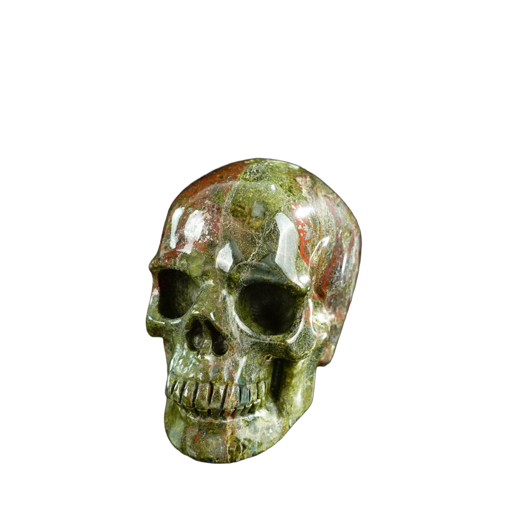 3.0" Dragon Blood Jasper Crystal Skull Carving - Unique Piece #DB10