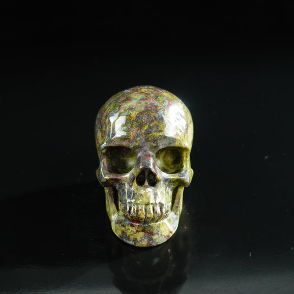 3.0" Dragon Blood Jasper Crystal Skull Carving - Unique Piece #DB11