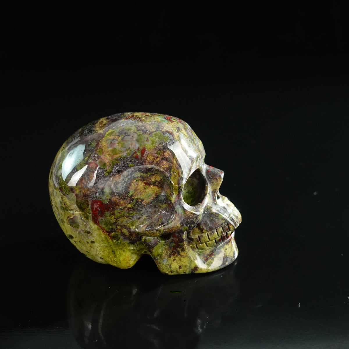 3.0" Dragon Blood Jasper Crystal Skull Carving - Unique Piece #DB11