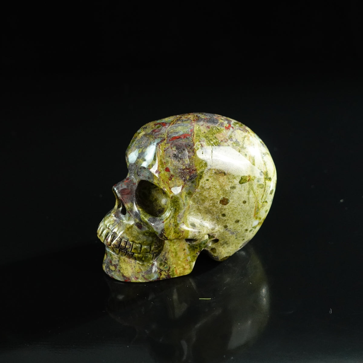 3.0" Dragon Blood Jasper Crystal Skull Carving - Unique Piece #DB11