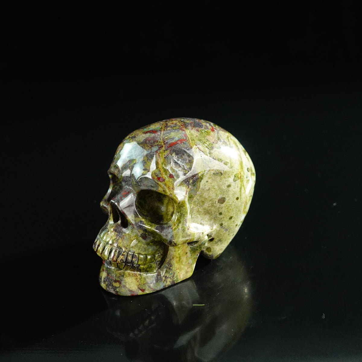 3.0" Dragon Blood Jasper Crystal Skull Carving - Unique Piece #DB11