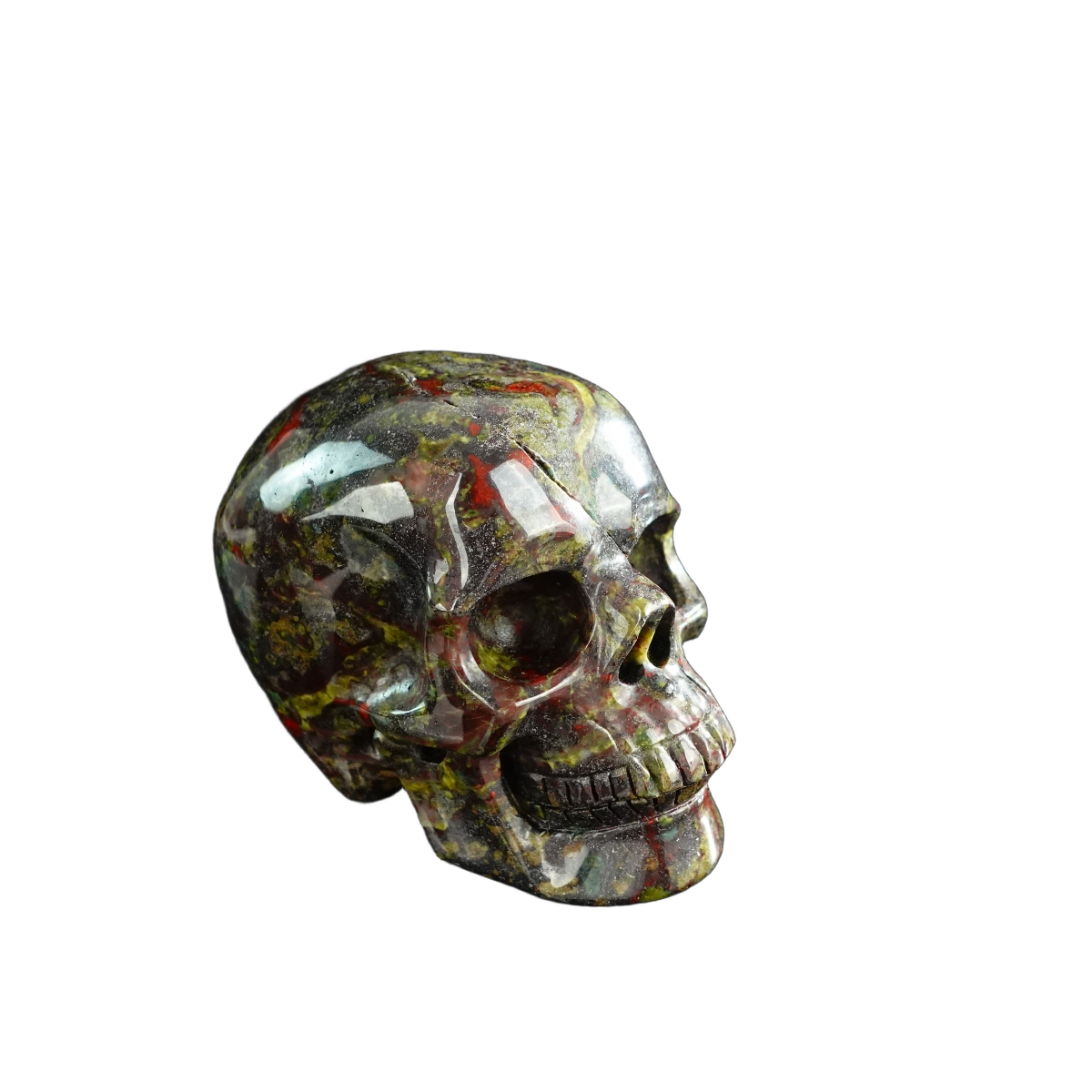 3.0" Dragon Blood Jasper Crystal Skull Carving - Unique Piece #DB12