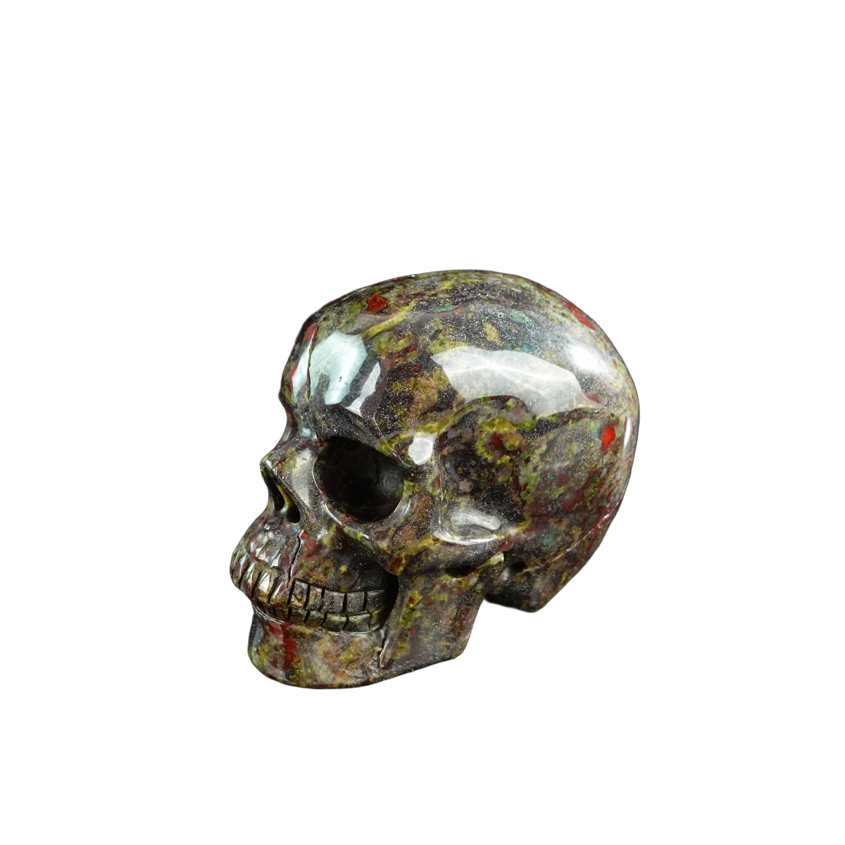 3.0" Dragon Blood Jasper Crystal Skull Carving - Unique Piece #DB12