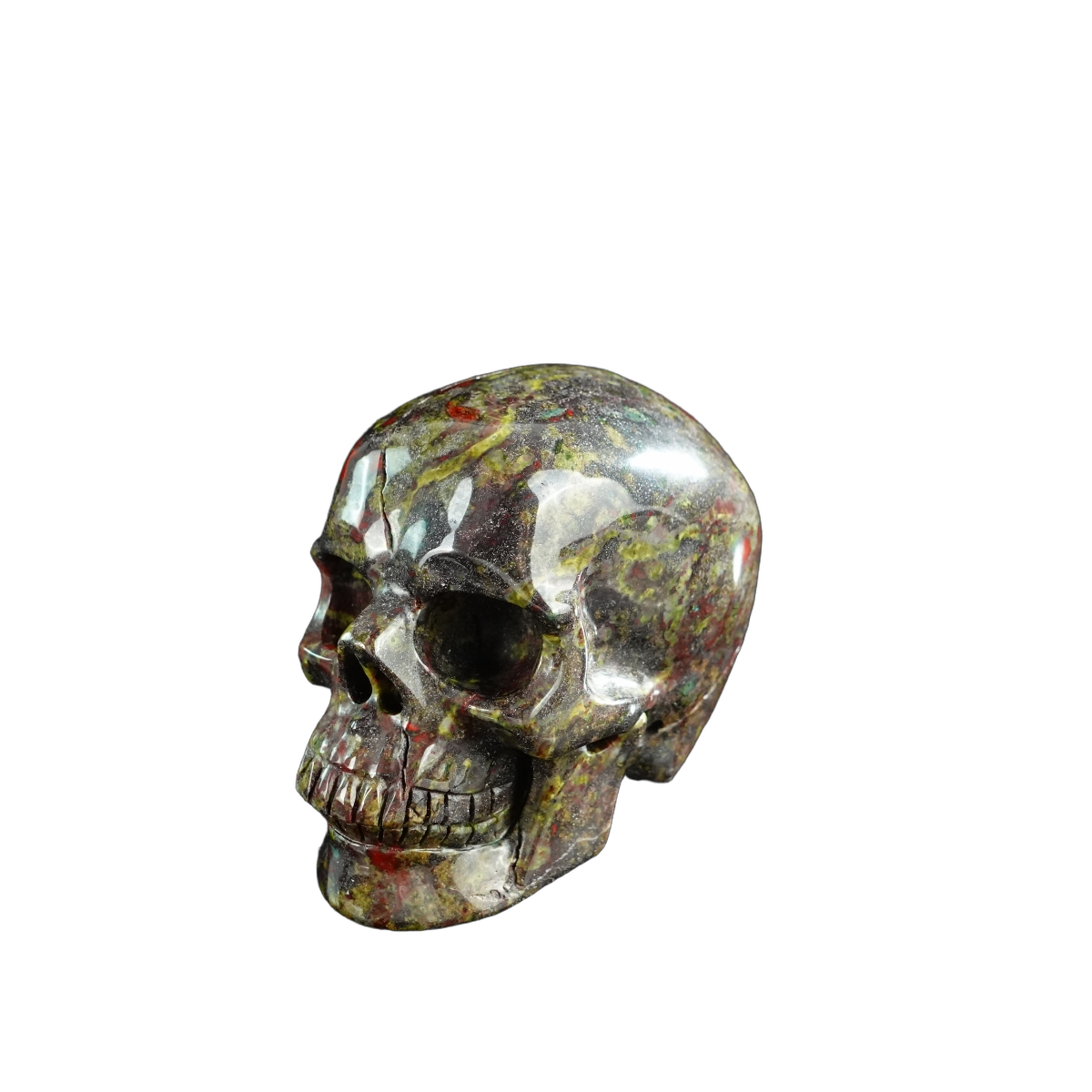 3.0" Dragon Blood Jasper Crystal Skull Carving - Unique Piece #DB12