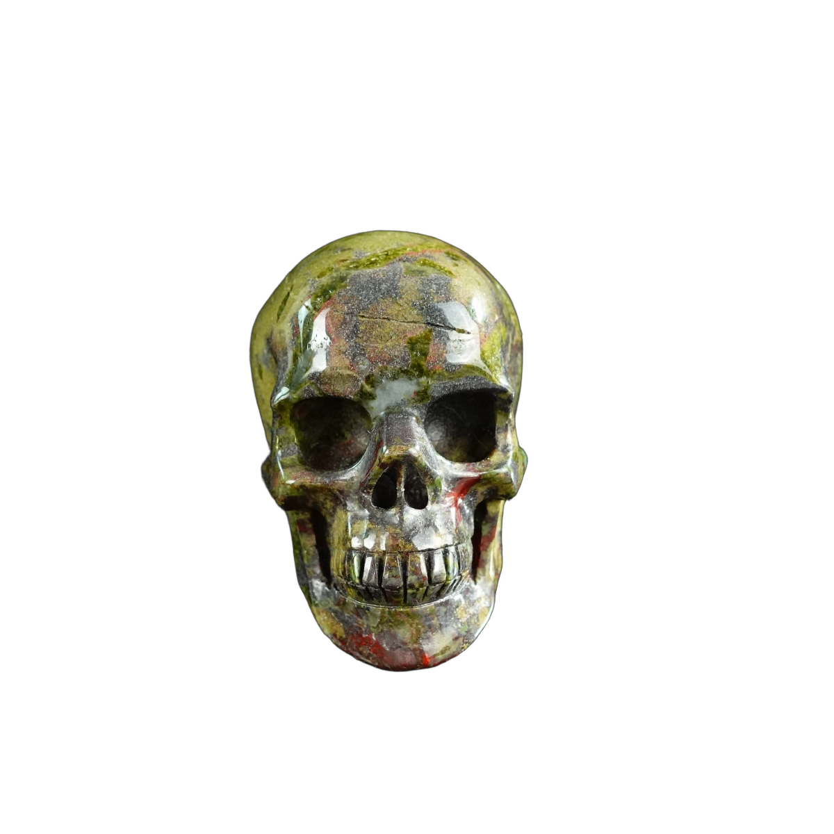 3.0" Dragon Blood Jasper Crystal Skull Carving - Unique Piece #DB13