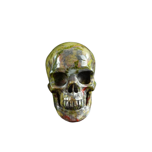 3.0" Dragon Blood Jasper Crystal Skull Carving - Unique Piece #DB13