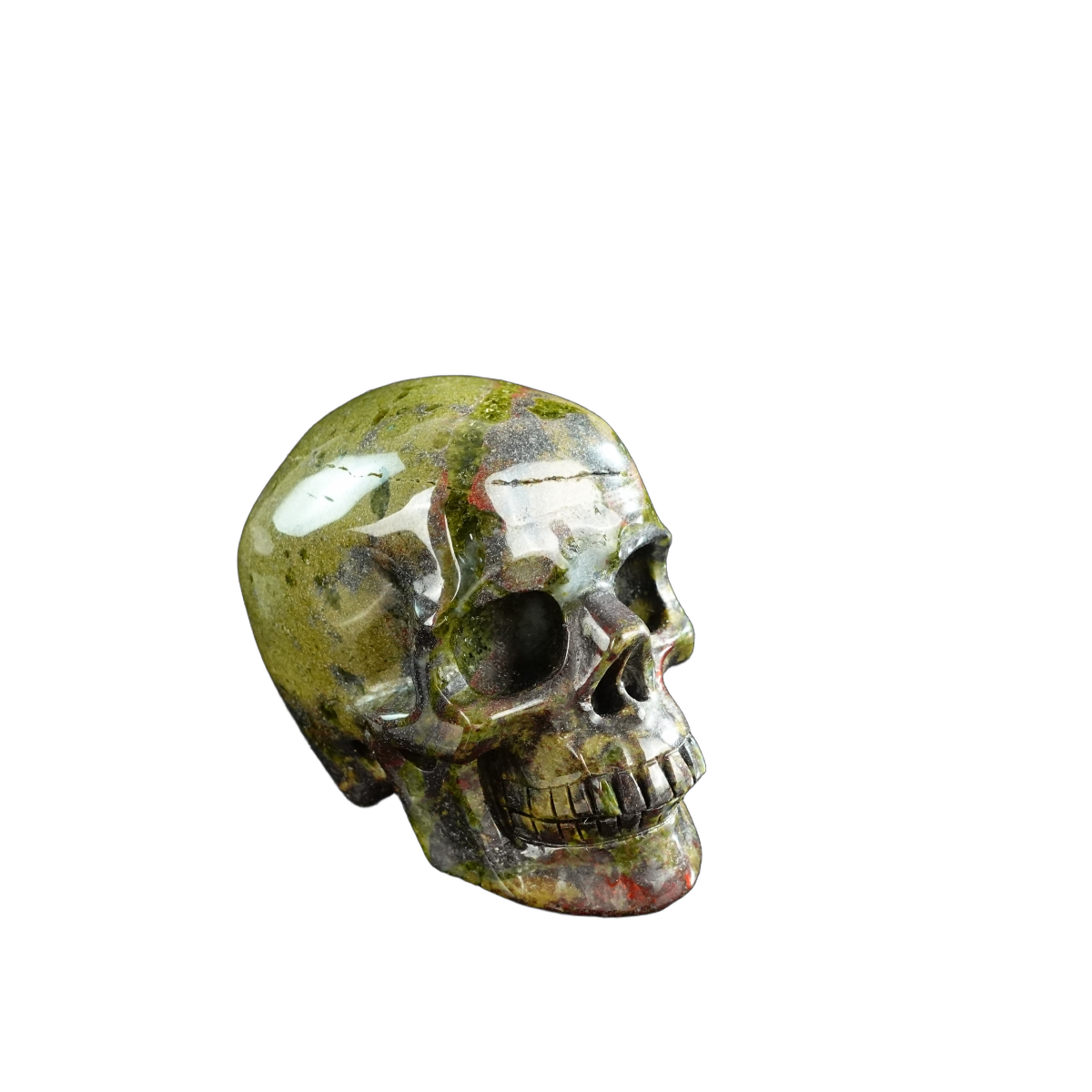 3.0" Dragon Blood Jasper Crystal Skull Carving - Unique Piece #DB13