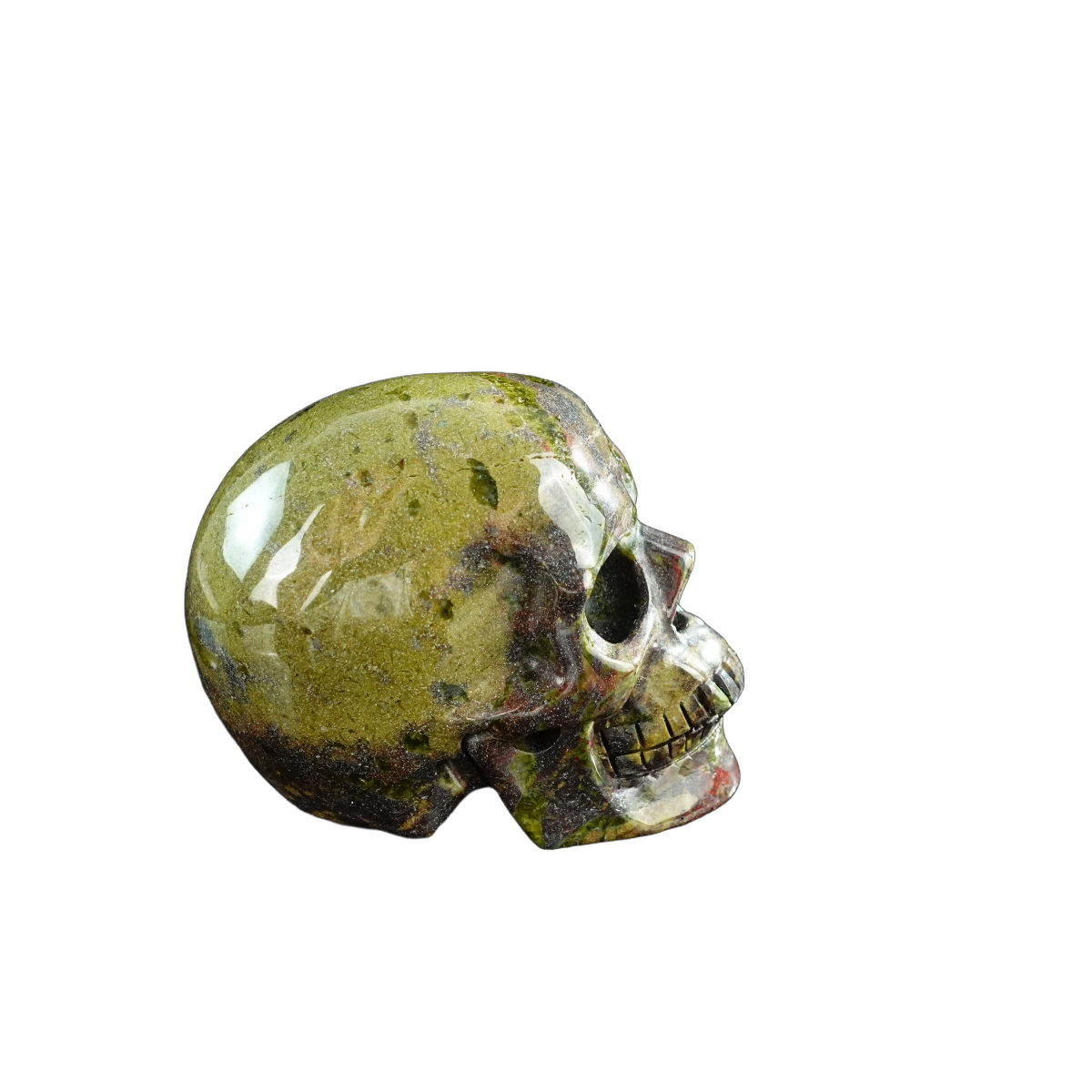 3.0" Dragon Blood Jasper Crystal Skull Carving - Unique Piece #DB13