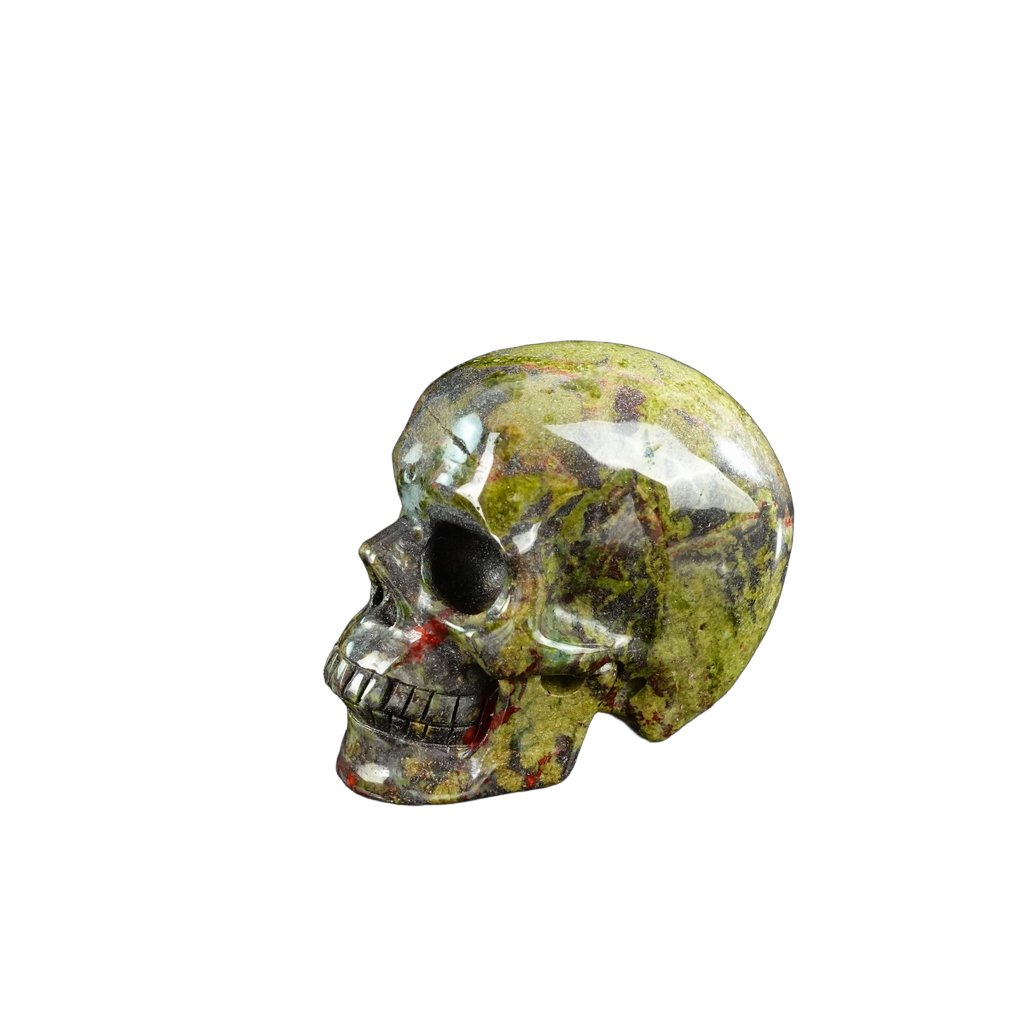 3.0" Dragon Blood Jasper Crystal Skull Carving - Unique Piece #DB13