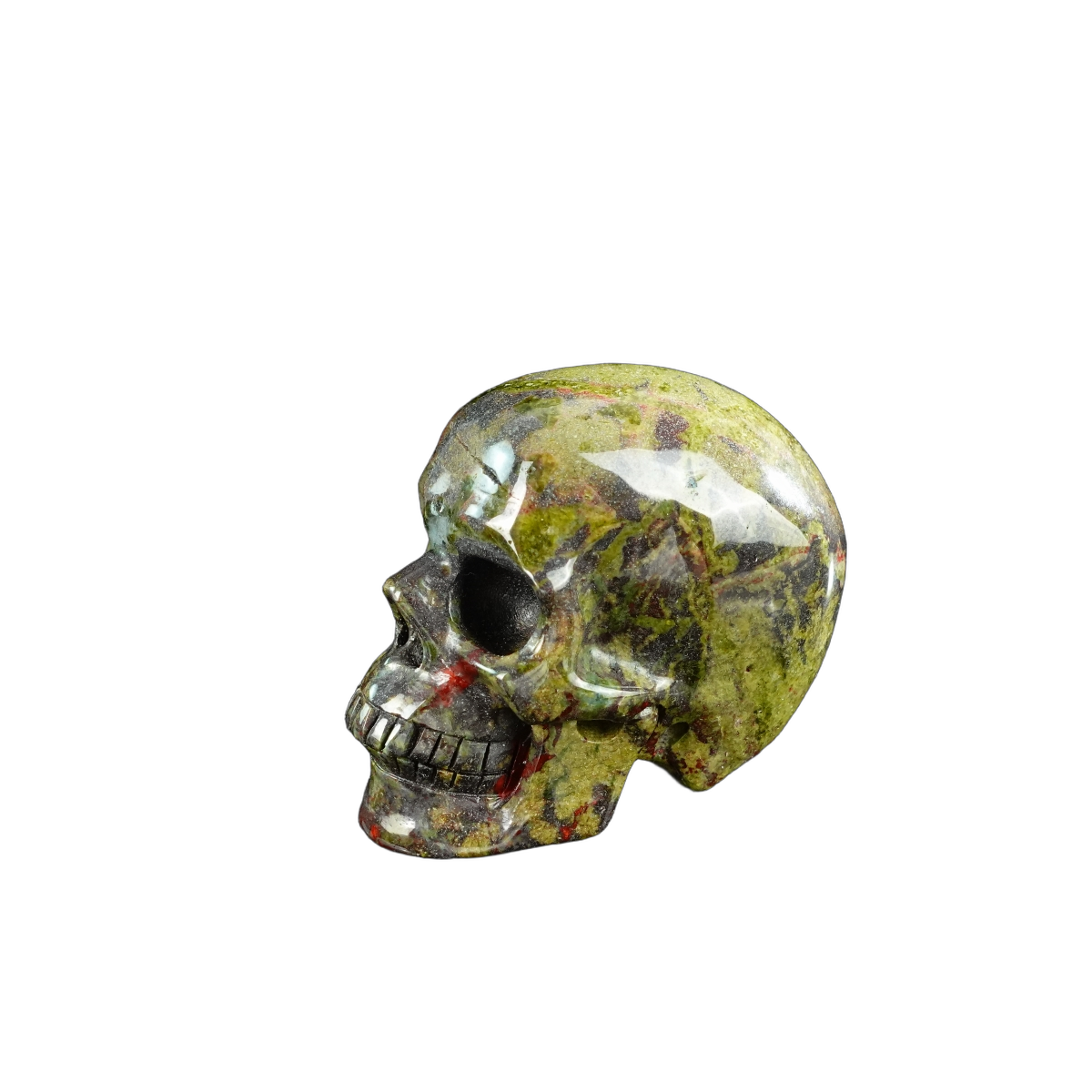 3.0" Dragon Blood Jasper Crystal Skull Carving - Unique Piece #DB13
