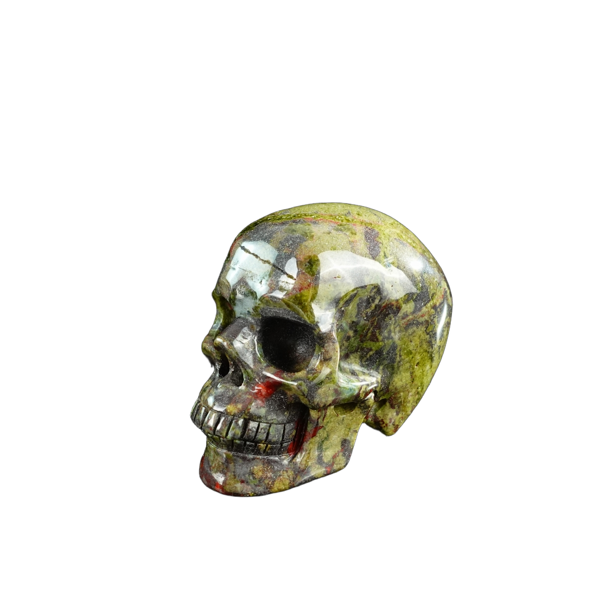 3.0" Dragon Blood Jasper Crystal Skull Carving - Unique Piece #DB13