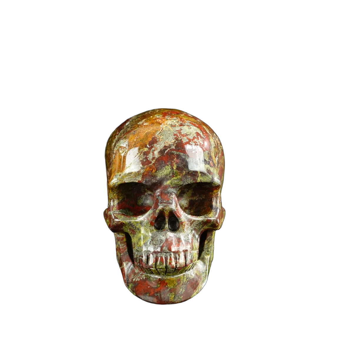 3.0" Dragon Blood Jasper Crystal Skull Carving - Unique Piece #DB14