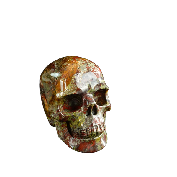 3.0" Dragon Blood Jasper Crystal Skull Carving - Unique Piece #DB14 - alternate view