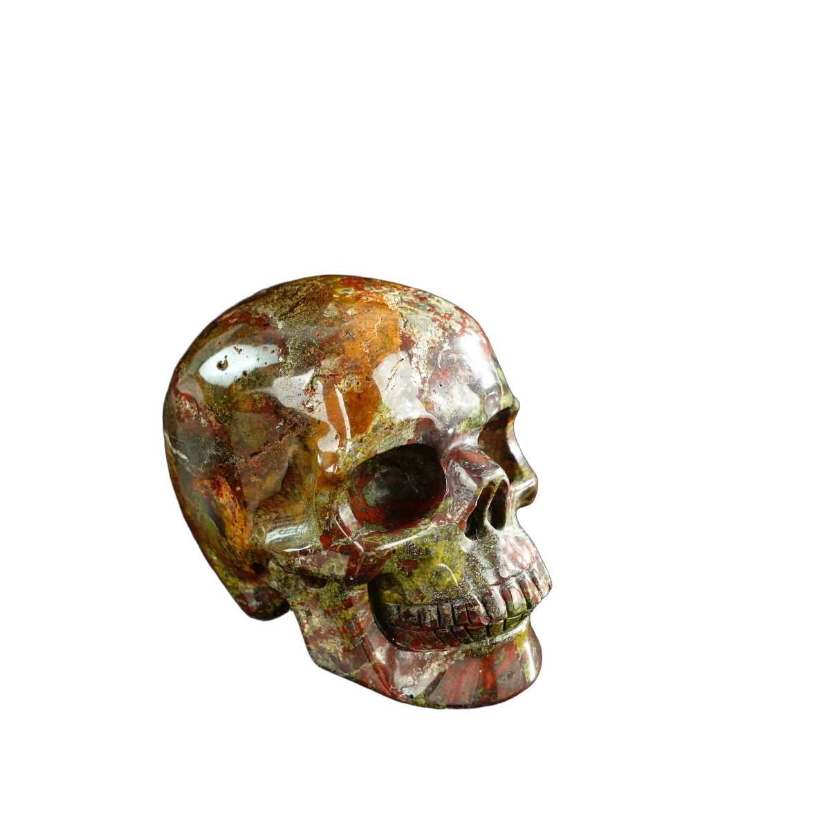 3.0" Dragon Blood Jasper Crystal Skull Carving - Unique Piece #DB14