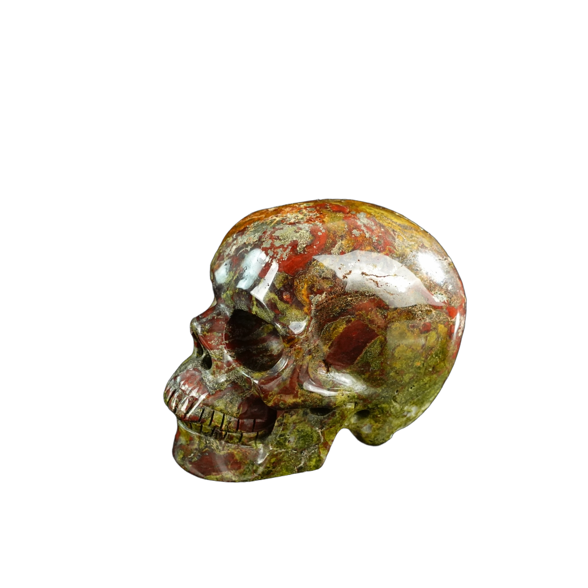 3.0" Dragon Blood Jasper Crystal Skull Carving - Unique Piece #DB14