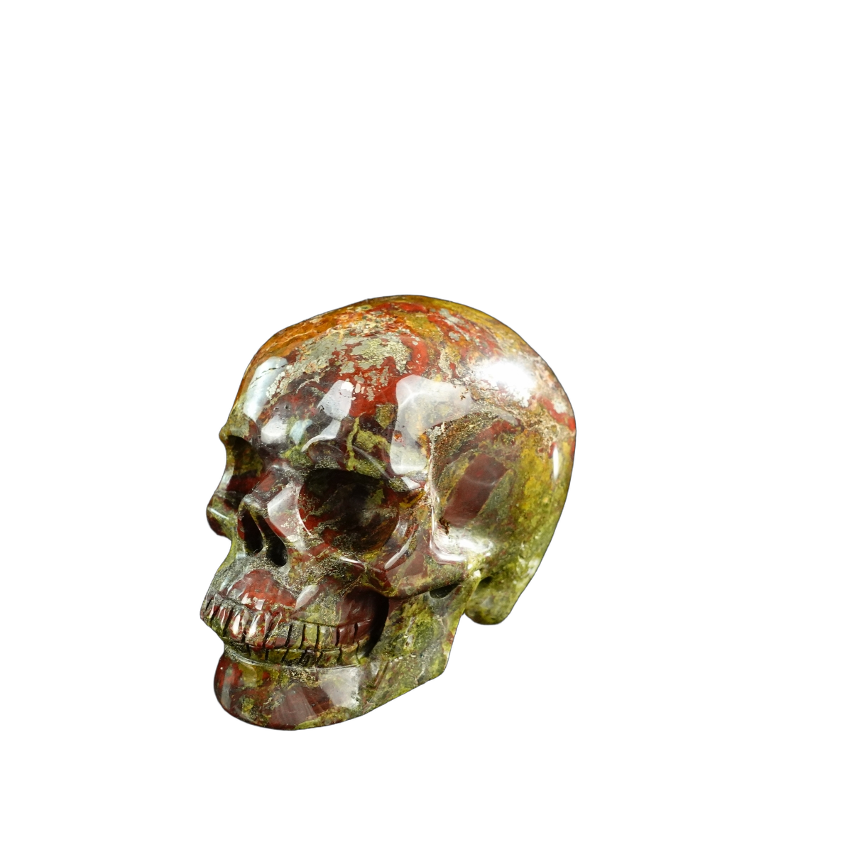 3.0" Dragon Blood Jasper Crystal Skull Carving - Unique Piece #DB14