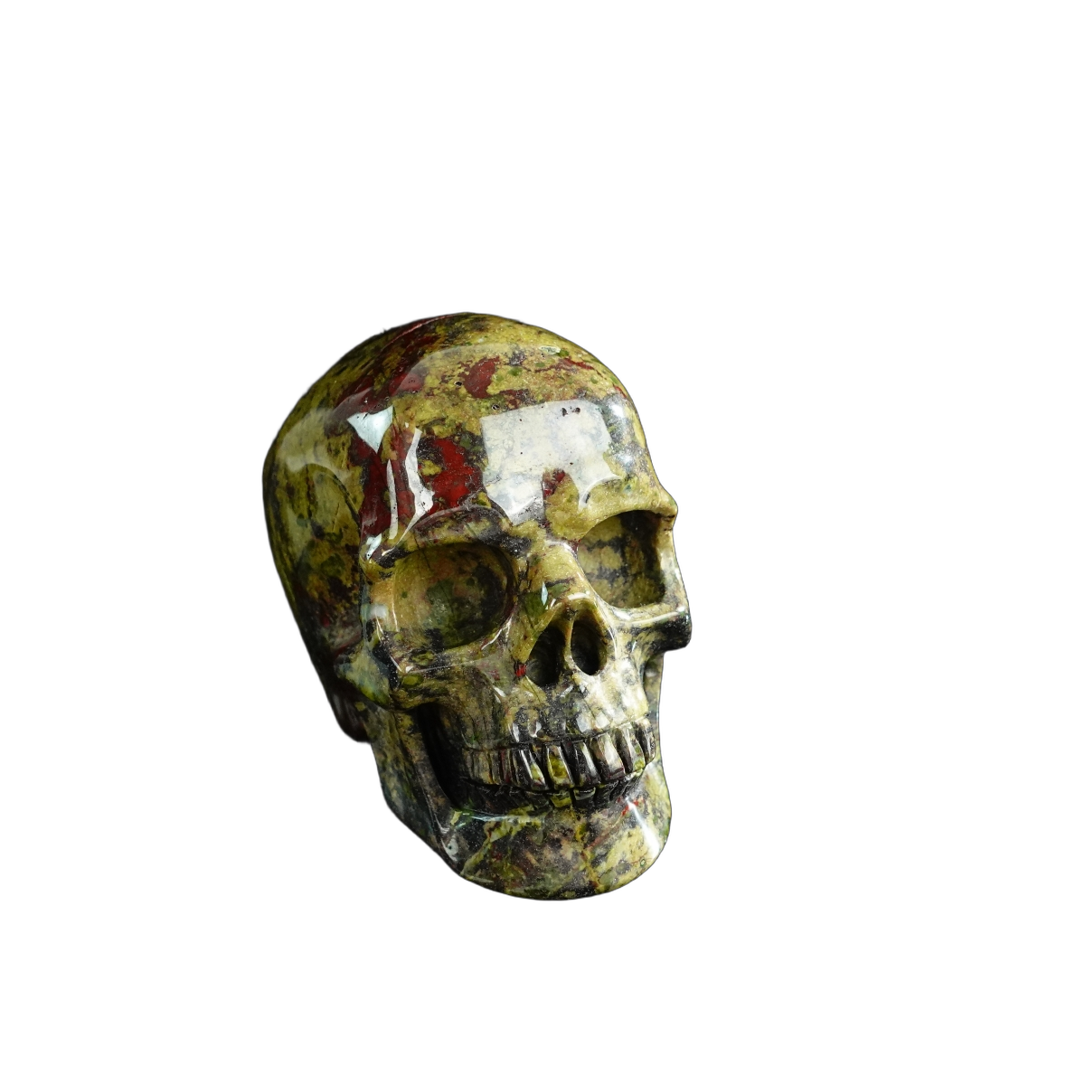 3.0" Dragon Blood Jasper Crystal Skull Carving - Hand Carved Decor