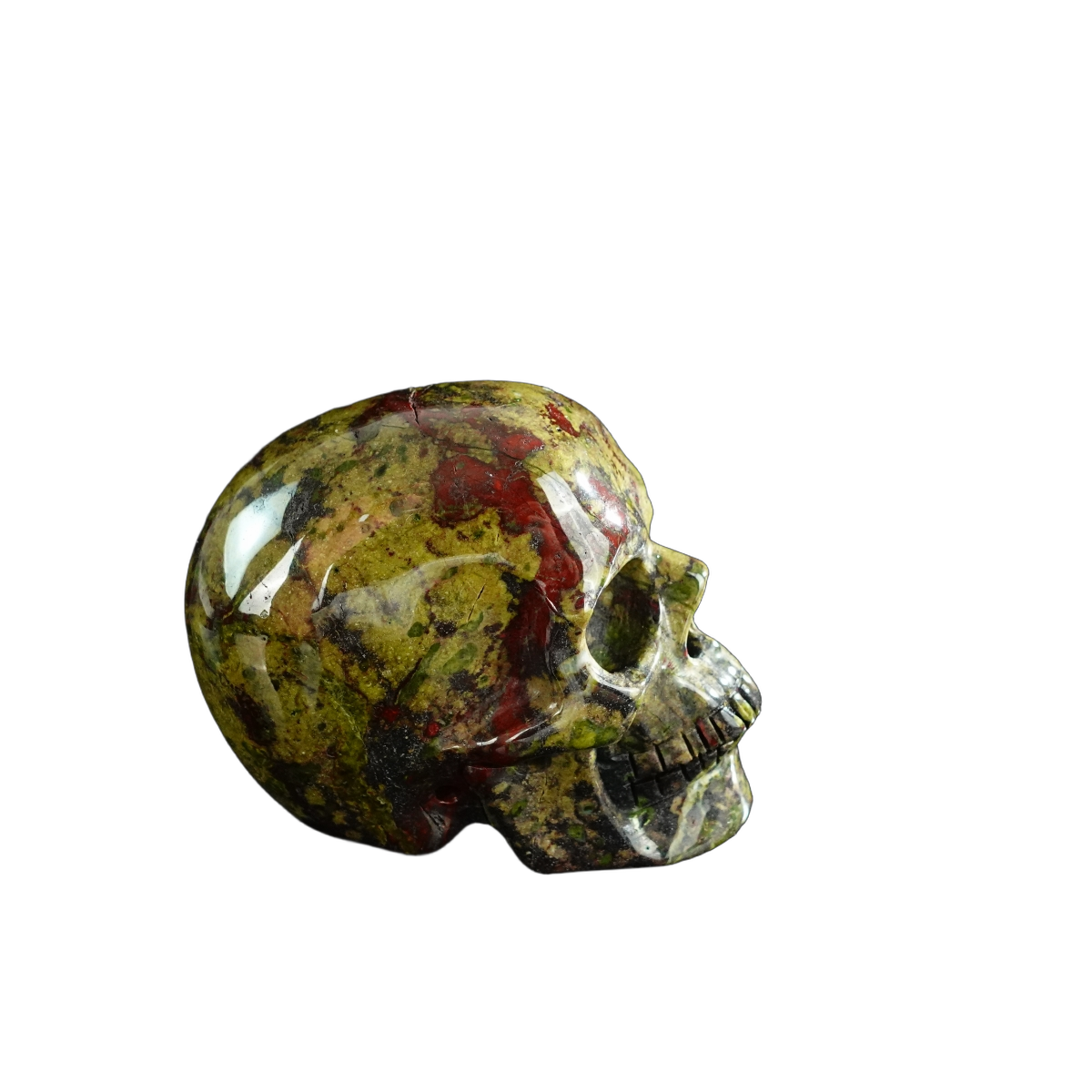 3.0" Dragon Blood Jasper Crystal Skull Carving - Hand Carved Decor