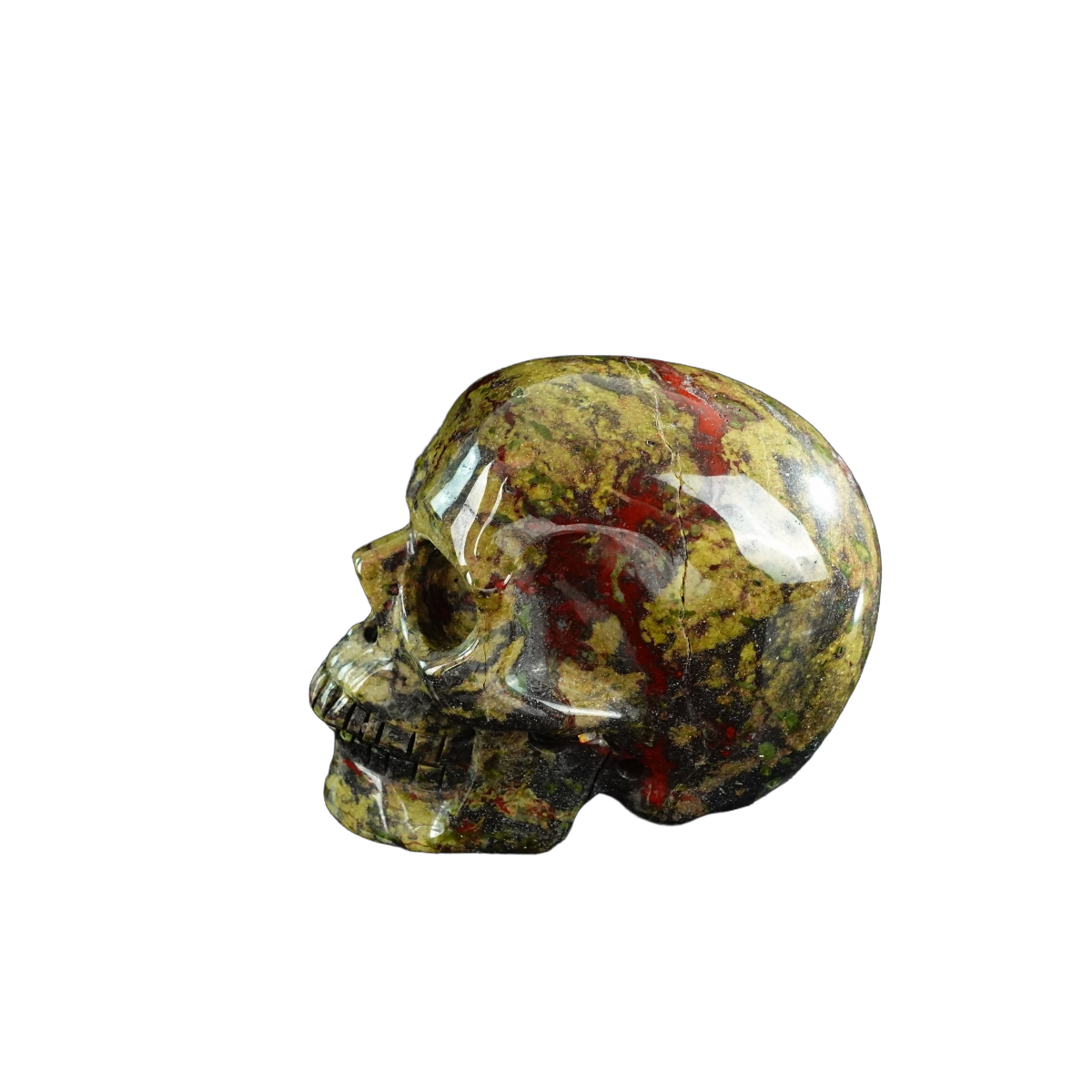 3.0" Dragon Blood Jasper Crystal Skull Carving - Hand Carved Decor