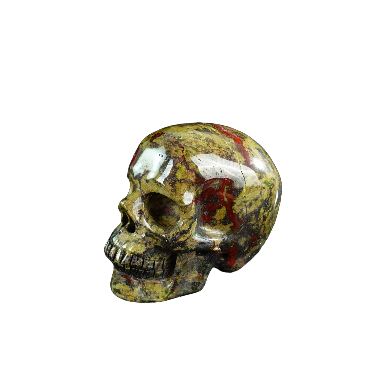3.0" Dragon Blood Jasper Crystal Skull Carving - Hand Carved Decor