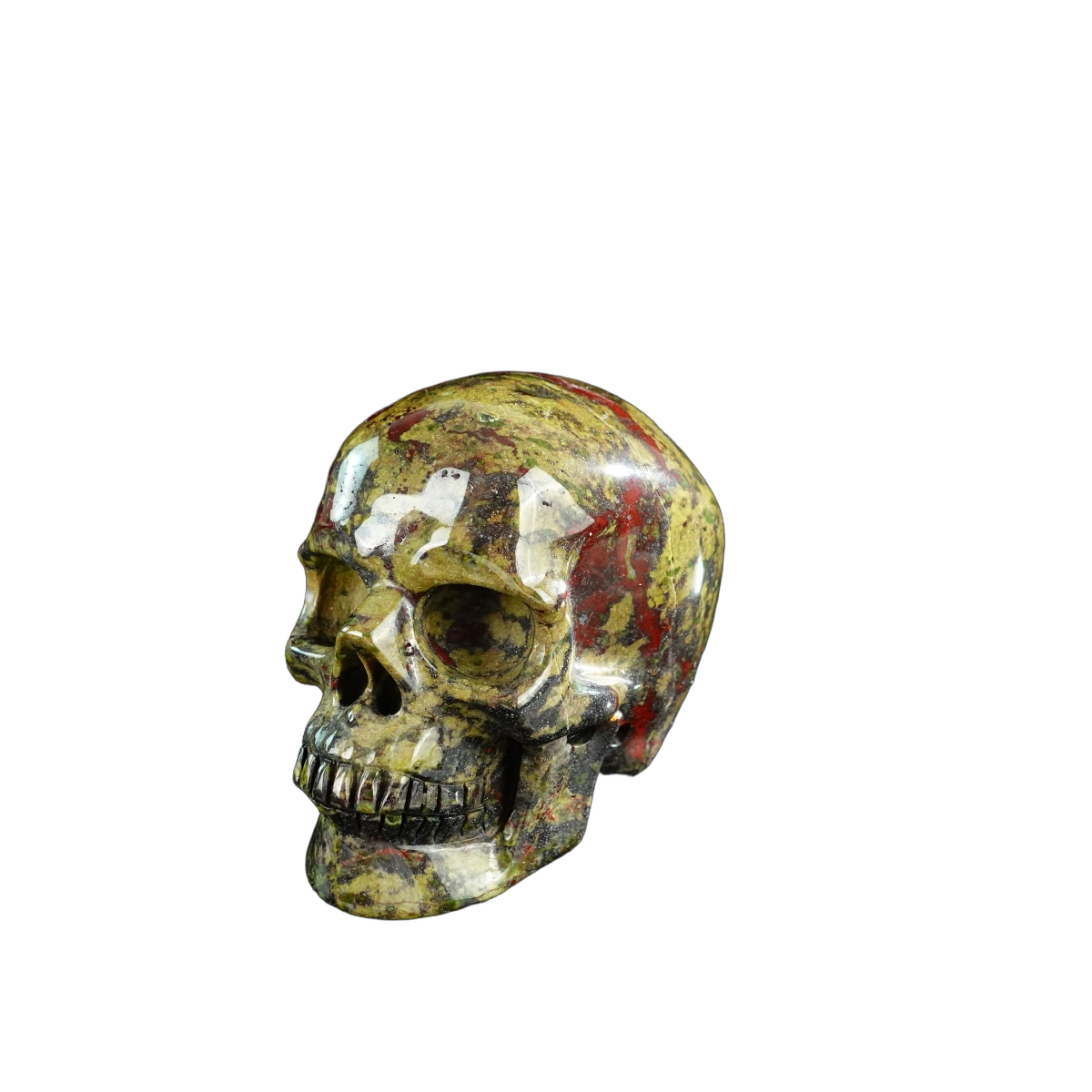 3.0" Dragon Blood Jasper Crystal Skull Carving - Hand Carved Decor