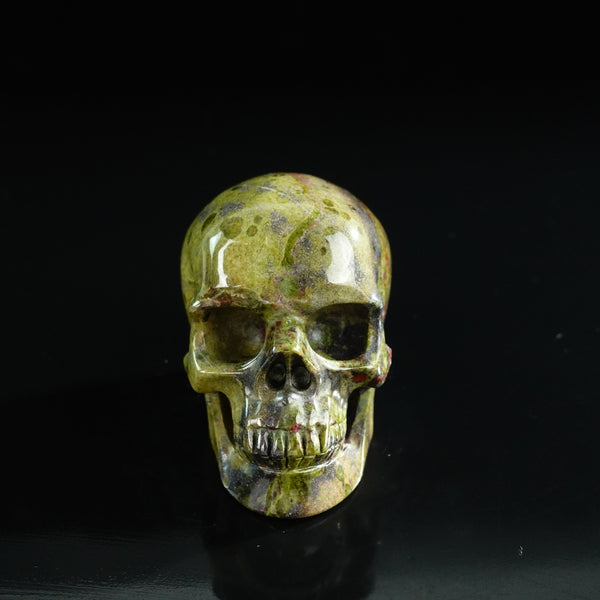 3.0" Dragon Blood Jasper Crystal Skull Carving - Unique Piece #DB17