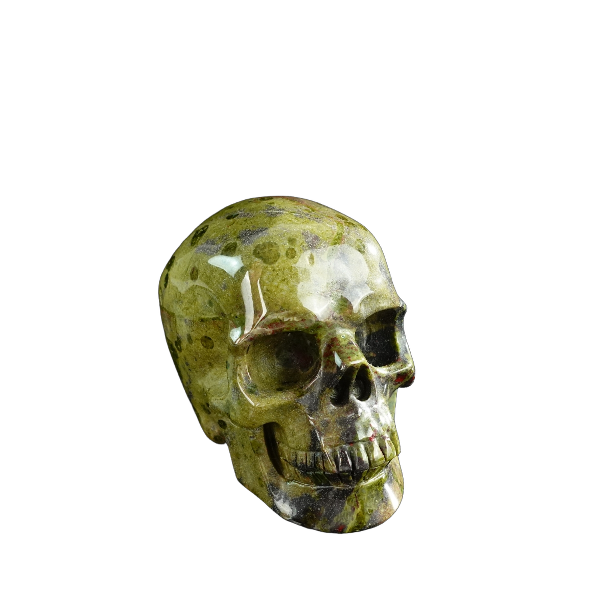 3.0" Dragon Blood Jasper Crystal Skull Carving - Hand Carved Decor