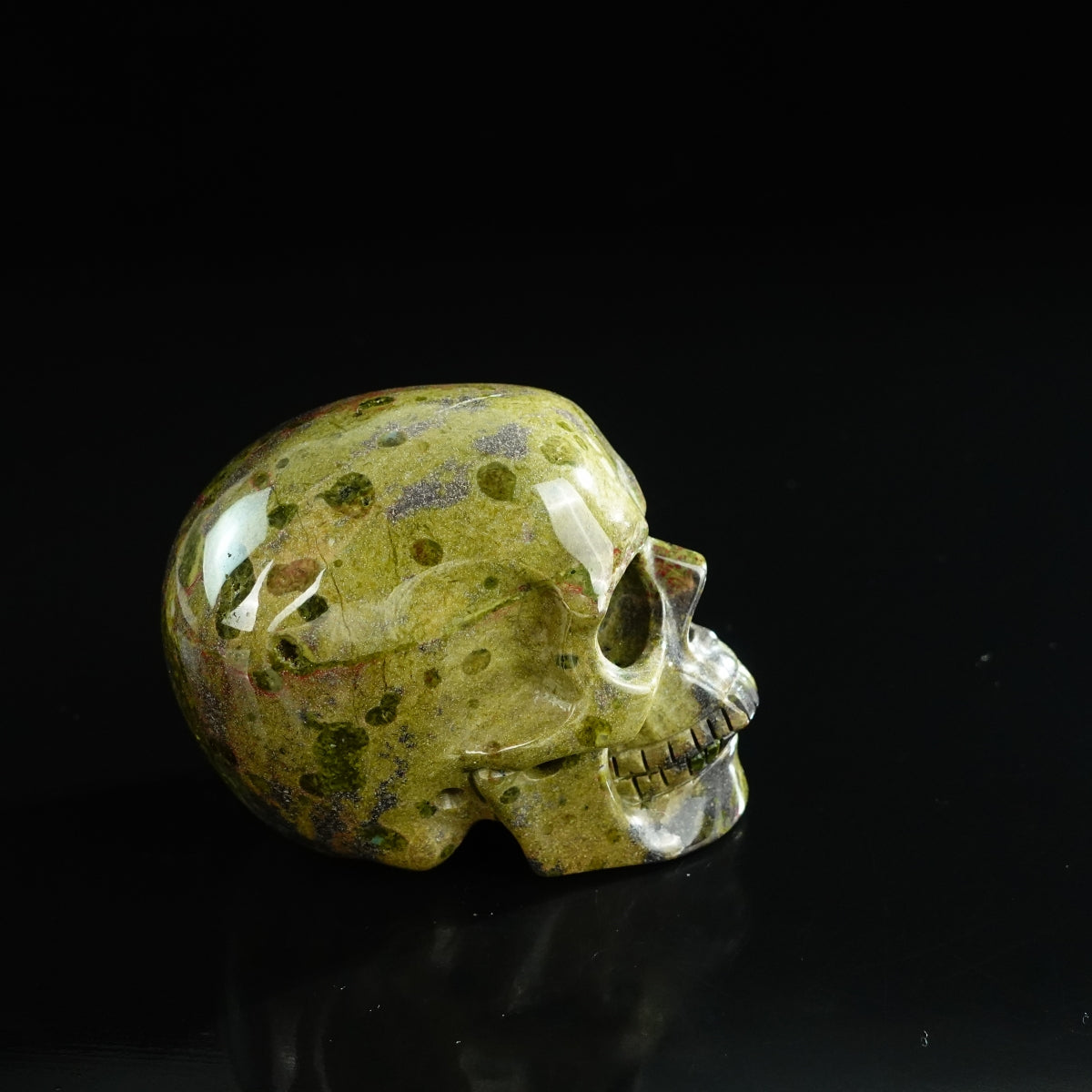 3.0" Dragon Blood Jasper Crystal Skull Carving - Unique Piece #DB17
