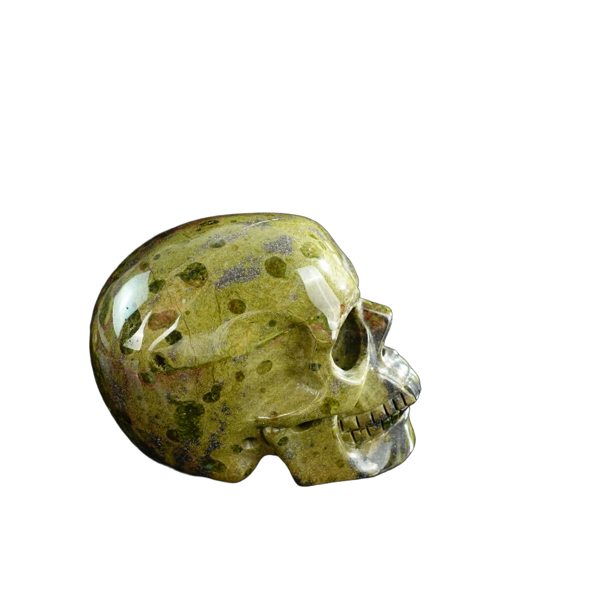 3.0" Dragon Blood Jasper Crystal Skull Carving - Hand Carved Decor