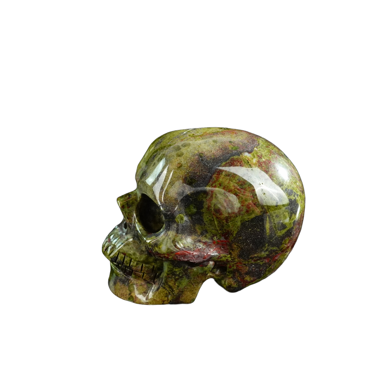 3.0" Dragon Blood Jasper Crystal Skull Carving - Hand Carved Decor