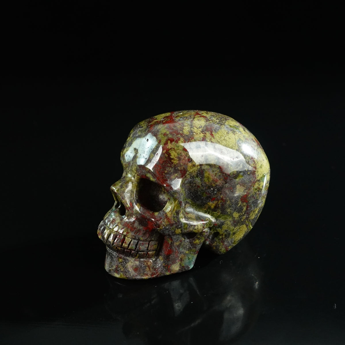 3.0" Dragon Blood Jasper Crystal Skull Carving - Unique Piece #DB19