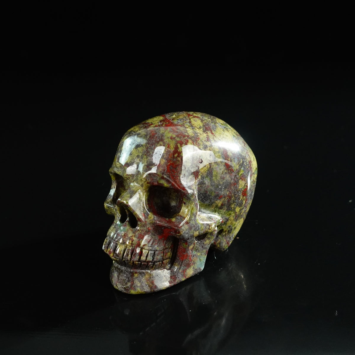 3.0" Dragon Blood Jasper Crystal Skull Carving - Unique Piece #DB19