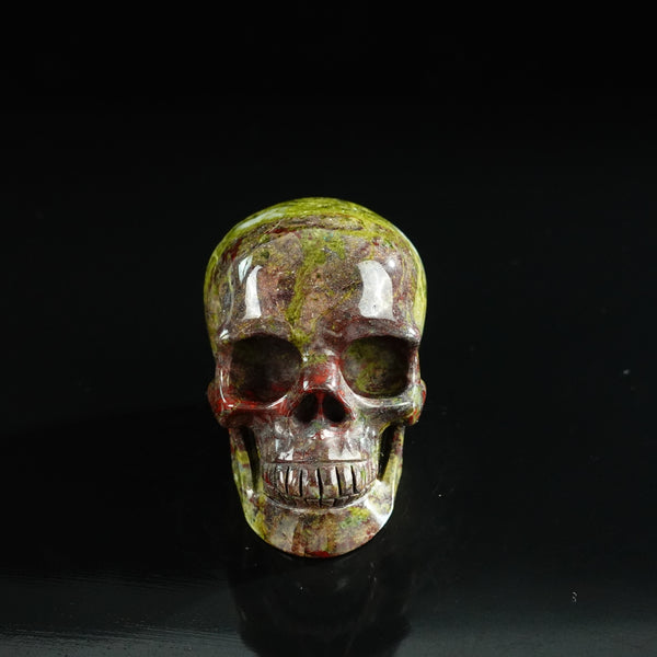 3.0" Dragon Blood Jasper Crystal Skull Carving - Unique Piece #DB20