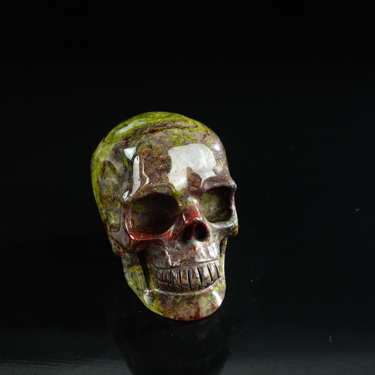 3.0" Dragon Blood Jasper Crystal Skull Carving - Unique Piece #DB20