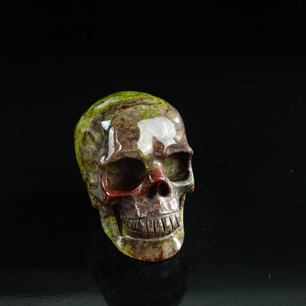 3.0" Dragon Blood Jasper Crystal Skull Carving - Unique Piece #DB20 - alternate view