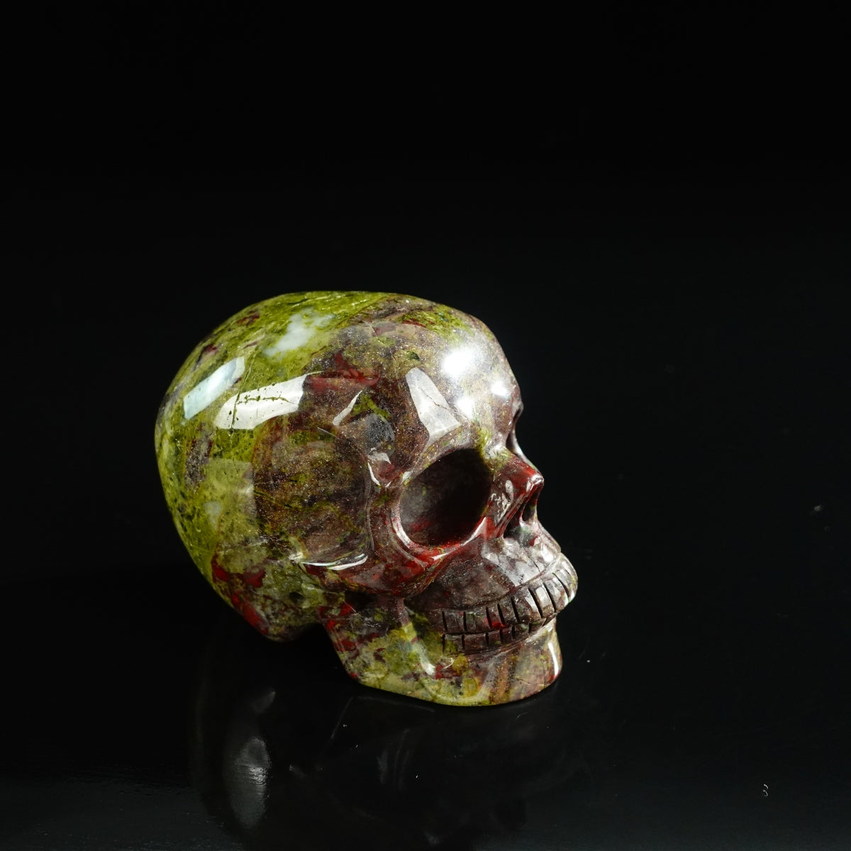 3.0" Dragon Blood Jasper Crystal Skull Carving - Unique Piece #DB20