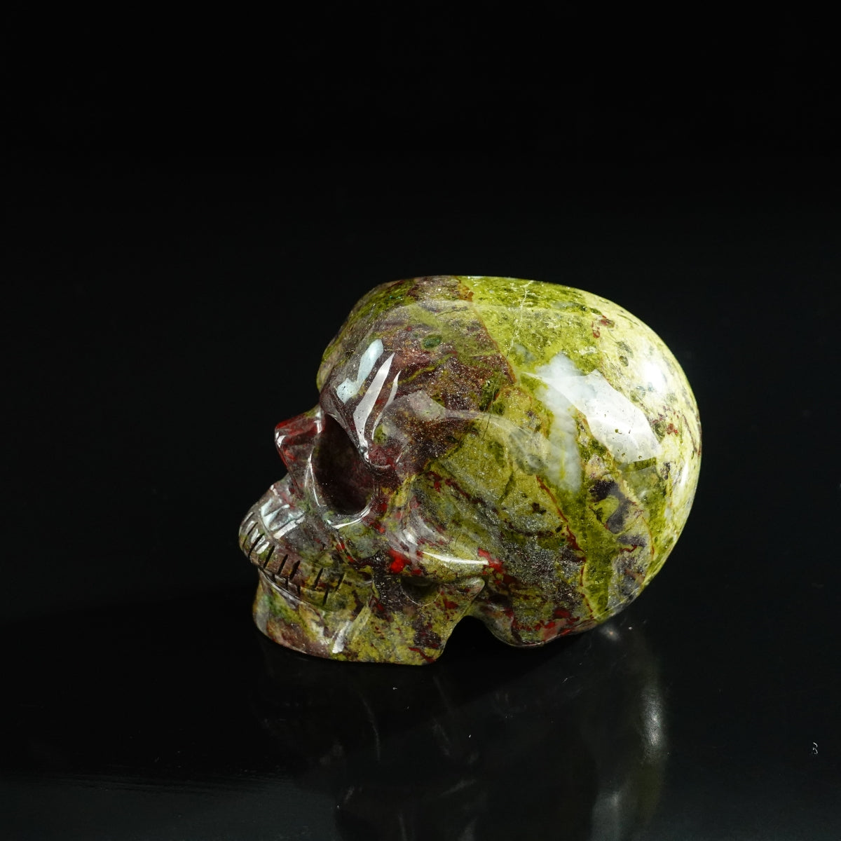 3.0" Dragon Blood Jasper Crystal Skull Carving - Unique Piece #DB20
