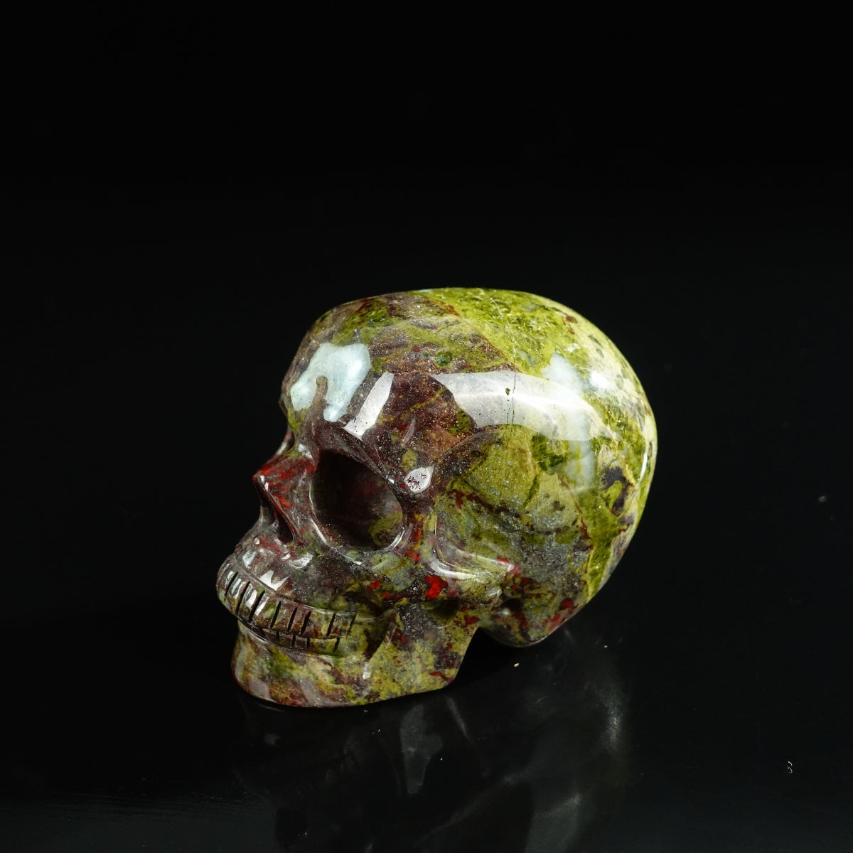 3.0" Dragon Blood Jasper Crystal Skull Carving - Unique Piece #DB20