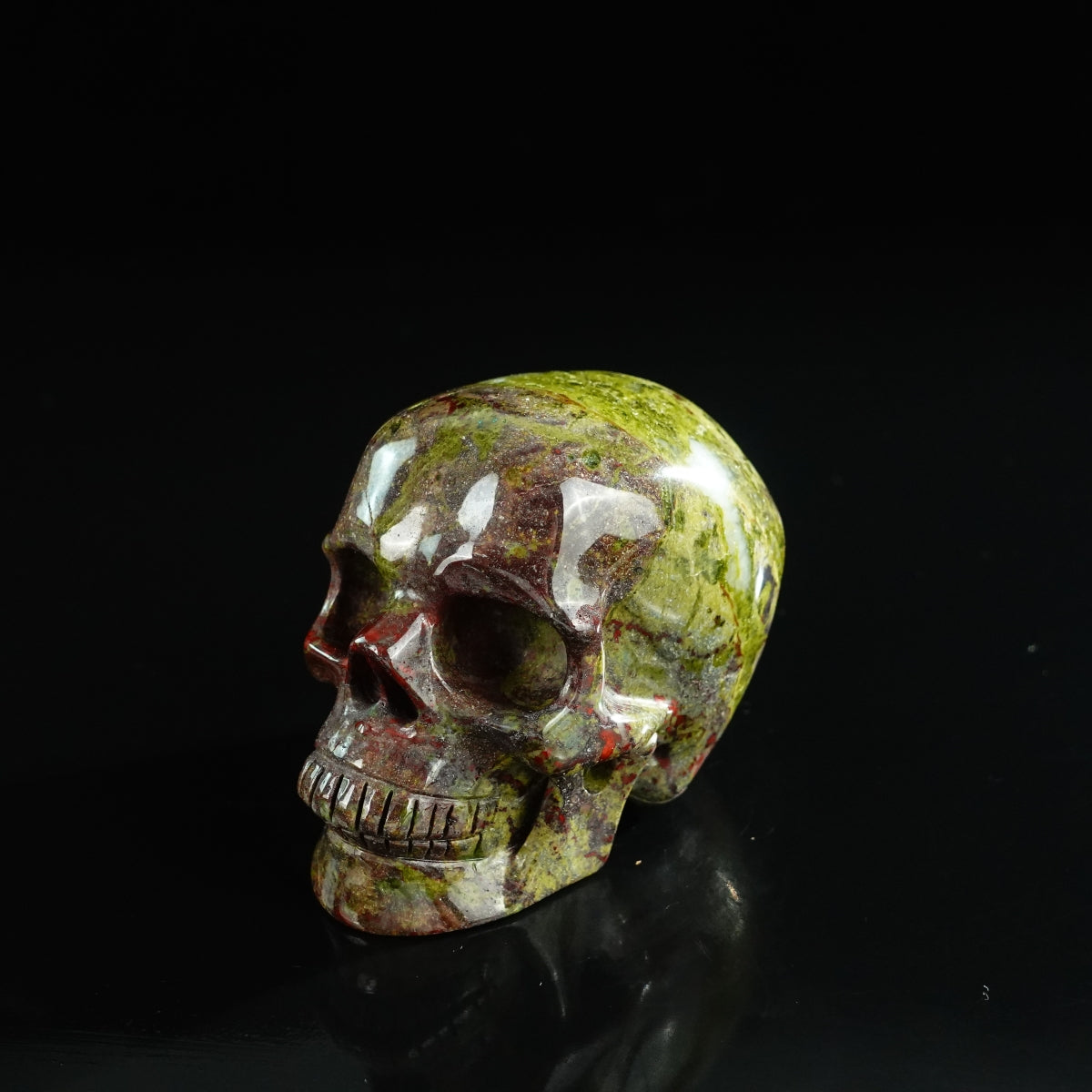 3.0" Dragon Blood Jasper Crystal Skull Carving - Unique Piece #DB20